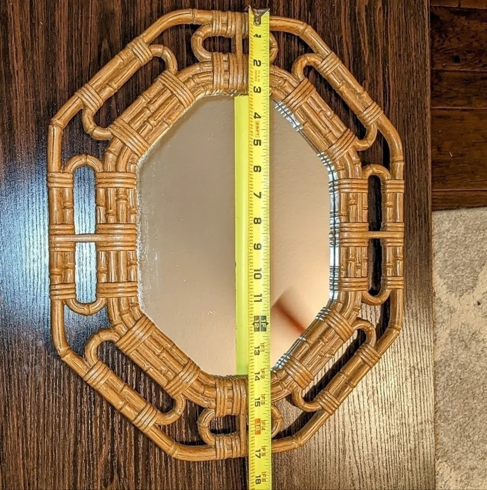Homco Brown 1983 Boho Octagonal Mirror